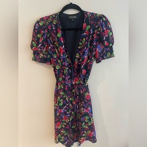 Saloni silk wrap dress